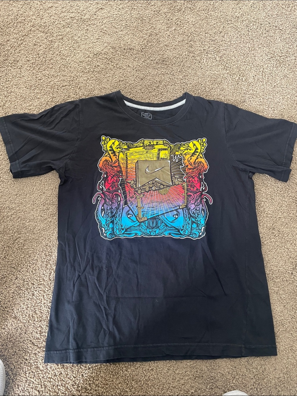 Nike Black Short Sleeve T-Shirt with Multicolor Graphic